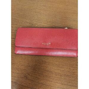 Coach Red Saffiano Leather Slim Envelope Wallet 49350
